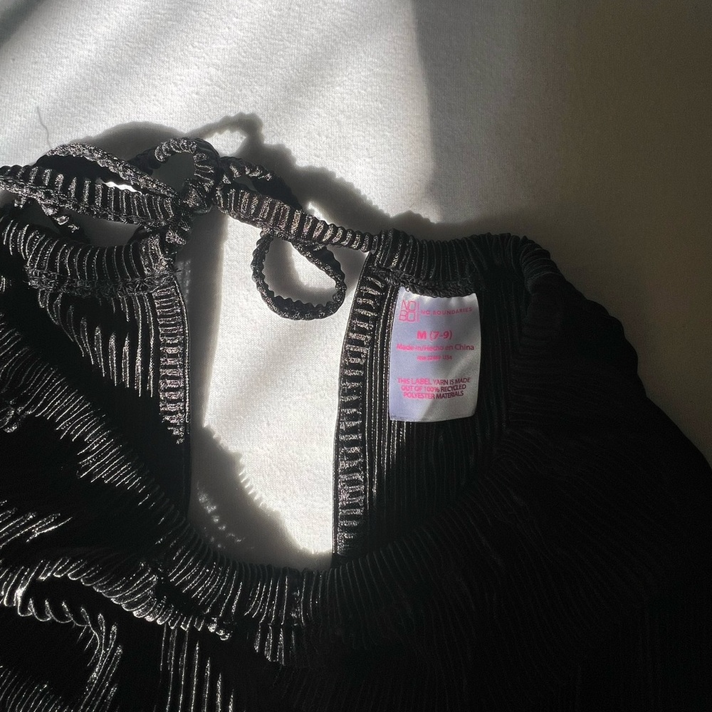 Black Ripped Halter Top - Picture 3 of 3